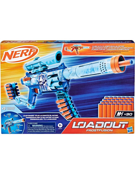 Blaster Nerf Loadout FrostFusion con 30 Dardos y Accesorios