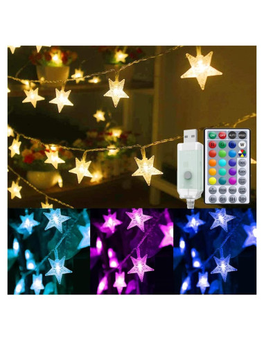 Luces de Cuerda LED Solhice 6m con Control Remoto y USB