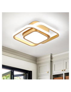Luz de Techo LED Cuadrada CANEOE Dorada 36W 6000K