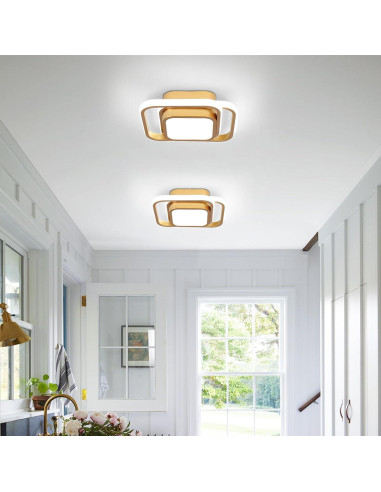 Luz de Techo LED Cuadrada CANEOE Dorada 36W 6000K