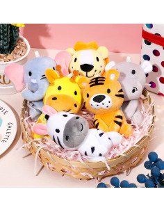 Conjunto 6 Mini Animales de Peluche Aoriher 10 cm Safari 2