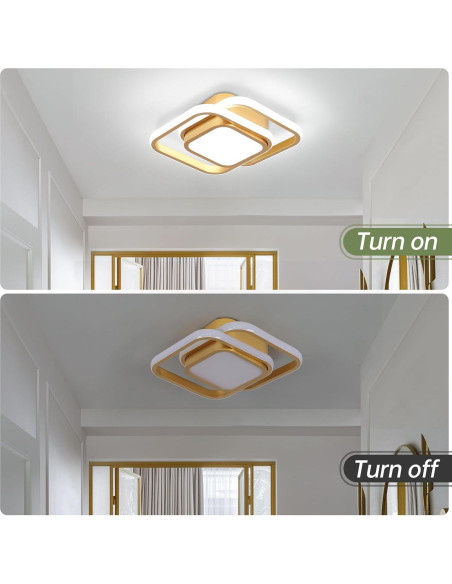 Luz de Techo LED Cuadrada CANEOE Dorada 36W 6000K