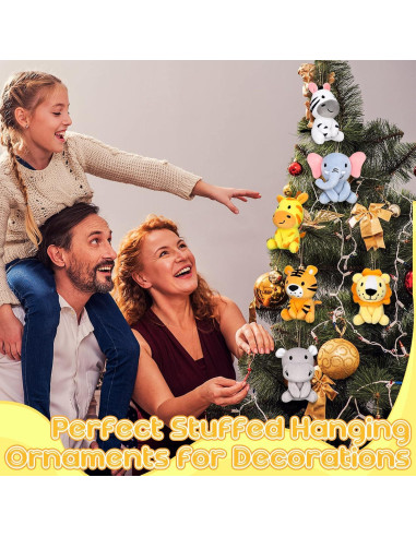 Conjunto 6 Mini Animales de Peluche Aoriher 10 cm Safari