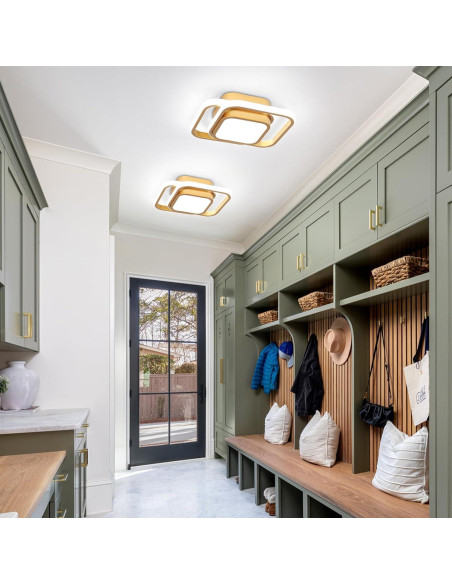 Luz de Techo LED Cuadrada CANEOE Dorada 36W 6000K