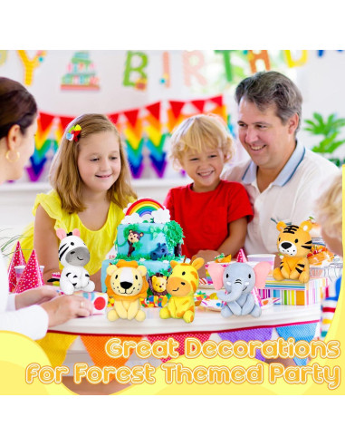 Conjunto 6 Mini Animales de Peluche Aoriher 10 cm Safari