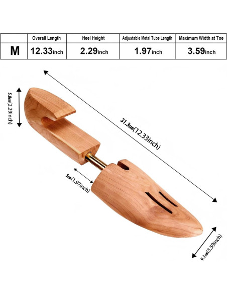 Estirador de Zapatos de Madera Cedar Space 6.5-14 Ajustable