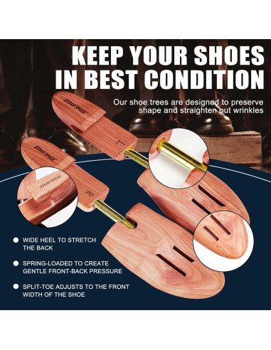 Estirador de Zapatos de Madera Cedar Space 6.5-14 Ajustable