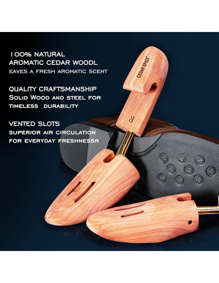 Estirador de Zapatos de Madera Cedar Space 6.5-14 Ajustable