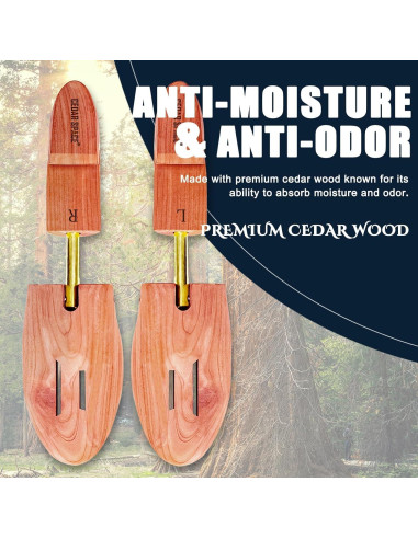 Estirador de Zapatos de Madera Cedar Space 6.5-14 Ajustable