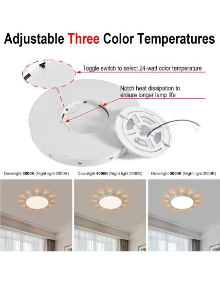 Luz de Techo LED Empotrada 30cm Borui CPX008A 24W 3000K-5000K