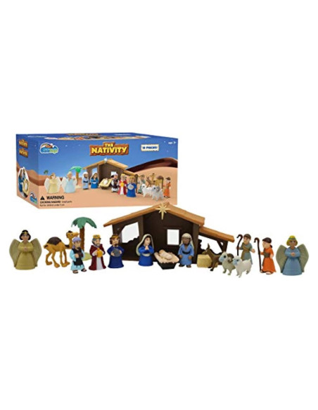 Juego de Natividad BibleToys - 18 Piezas con Mini-Cuento
