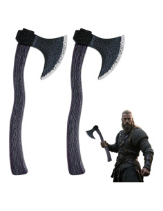 2 Hachas Vikingas de Plástico para Disfraz Halloween Unisex