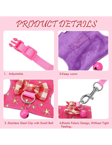 Arnés y Correa para Mascotas Pequeñas SATINIOR S Negro/Rosa