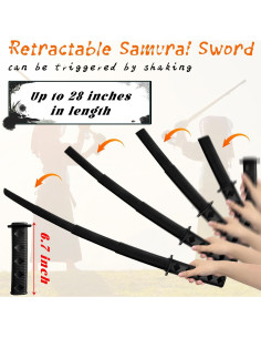 2 Espadas Samurai Retráctiles 3D de Plástico - Juguete Telescópico 2