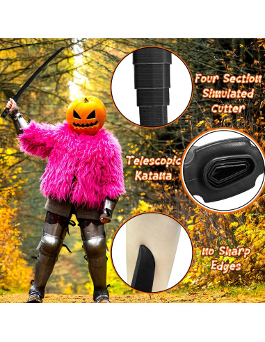 2 Espadas Samurai Retráctiles 3D de Plástico - Juguete Telescópico