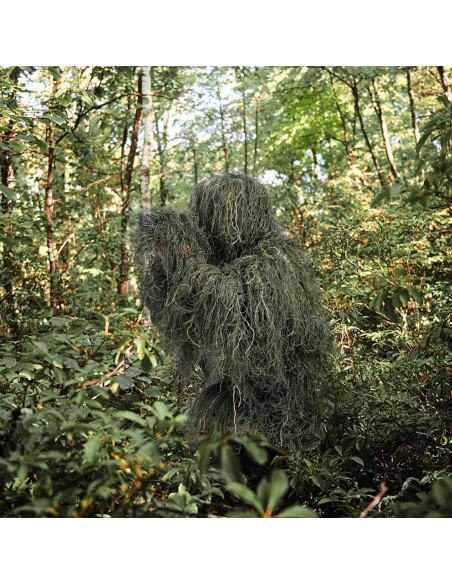 Traje Ghillie 5 en 1 Camuflaje 3D Unisex para Caza y Disfraces
