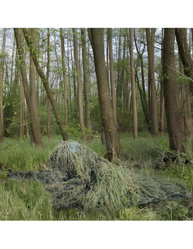 Traje Ghillie 5 en 1 Camuflaje 3D Unisex para Caza y Disfraces