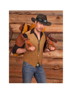 Traje de Vaquero Completo para Hombre - Chaleco, Sombrero, Cinturón y Corbata Bolo 2