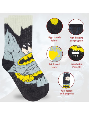 Calcetines DC Comics para Niños - Paquete de 10 con Superhéroes