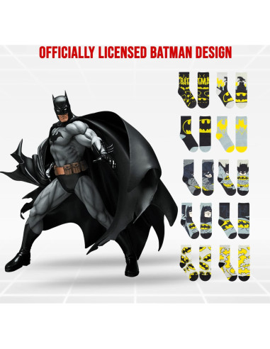 Calcetines DC Comics para Niños - Paquete de 10 con Superhéroes