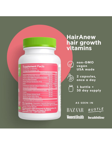 Vitaminas Naturenetics HairAnew para Crecimiento Cabello 81g