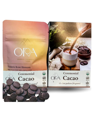 Cacao Ceremonial Orgánico Ora - Kit 12x28.3g con Adaptógenos