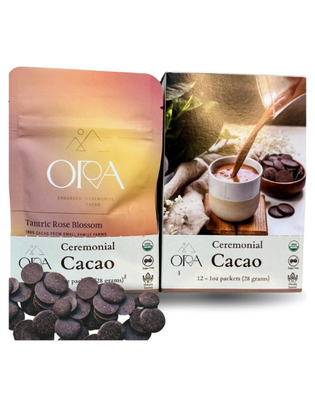 Cacao Ceremonial Orgánico Ora - Kit 12x28.3g con Adaptógenos