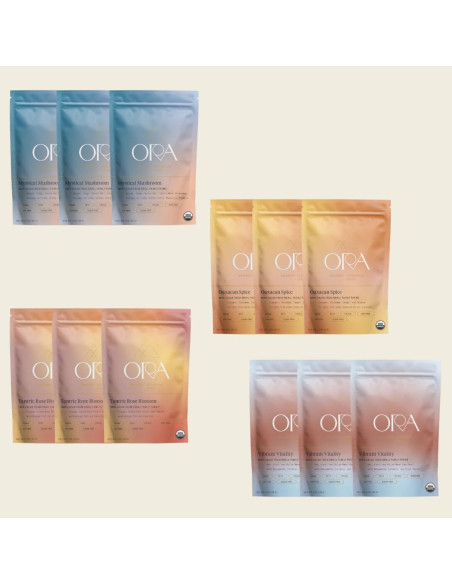 Cacao Ceremonial Orgánico Ora - Kit 12x28.3g con Adaptógenos