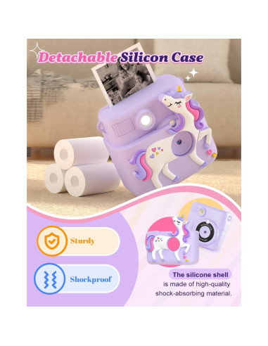 Cámara Instantánea para Niños Ziegoal 1080P Púrpura