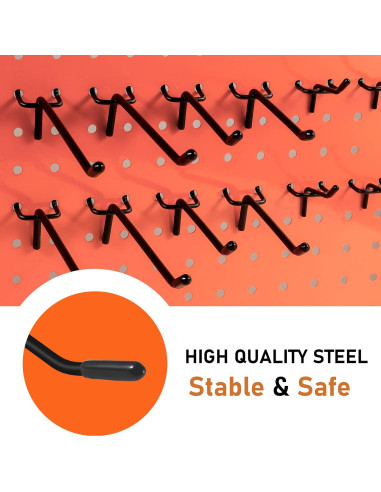 Ganchos de Tablero de Clavos Dualshine 60 Pcs 5-15 cm Negro