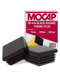 Insertos de Tapones para Tubos Cuadrados MOCAP 50mm Negro LDPE