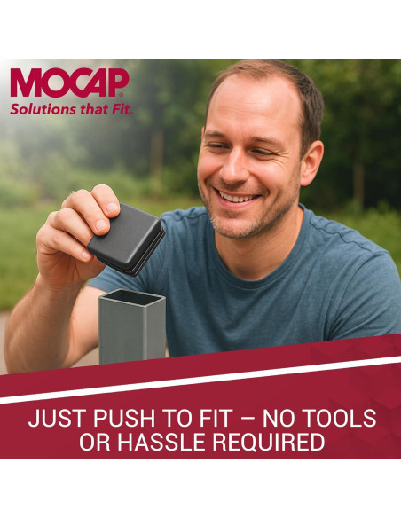 Insertos de Tapones para Tubos Cuadrados MOCAP 50mm Negro LDPE