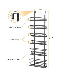 Organizador de Despensa Moforoco 6 Niveles Metal Negro 2