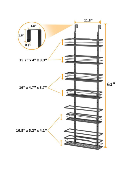 Organizador de Despensa Moforoco 6 Niveles Metal Negro