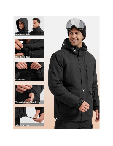 Chaqueta de Esquí Impermeable Free Soldier para Hombres - Forro Polar