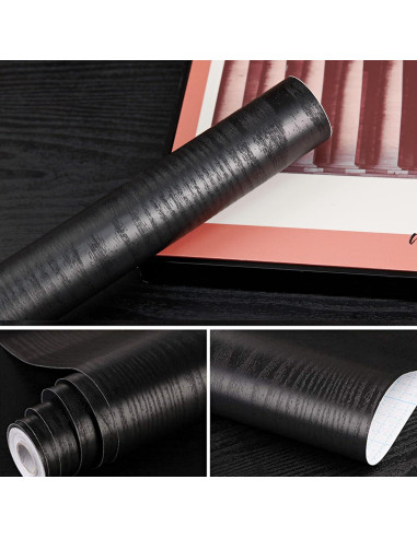 Papel Contact Autoadhesivo Madera Negra PracticalWs 45x200 cm