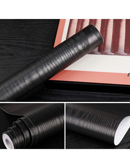 Papel Contact Autoadhesivo Madera Negra PracticalWs 45x200 cm