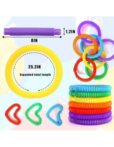 Tuberías Pop Sensory Vanblue Grande 8 Pcs Juguetes Antiestrés
