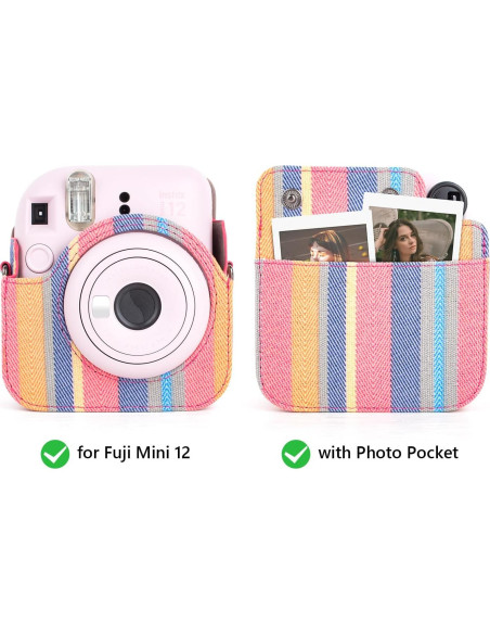 Funda para cámara Fujifilm Instax Mini 12 con álbum y correa