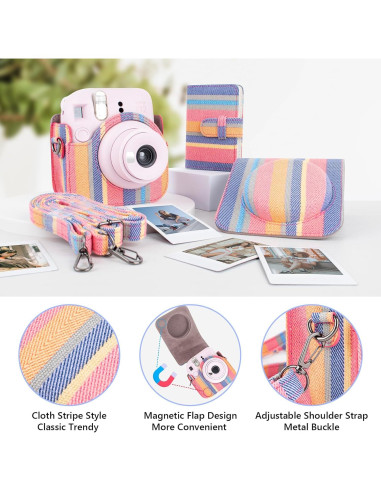 Funda para cámara Fujifilm Instax Mini 12 con álbum y correa