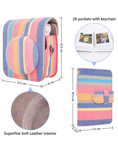 Funda para cámara Fujifilm Instax Mini 12 con álbum y correa