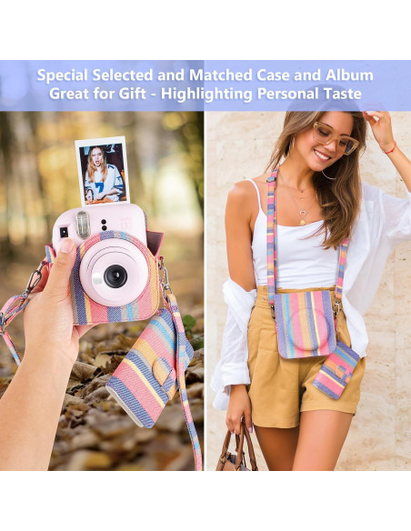 Funda para cámara Fujifilm Instax Mini 12 con álbum y correa