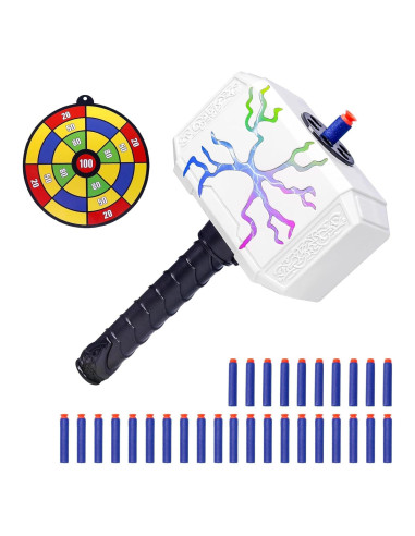 Martillo de Thor Juguete Disparador de Dardos con Luz LED