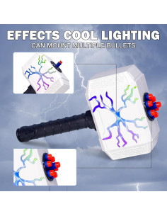 Martillo de Thor Juguete Disparador de Dardos con Luz LED 2