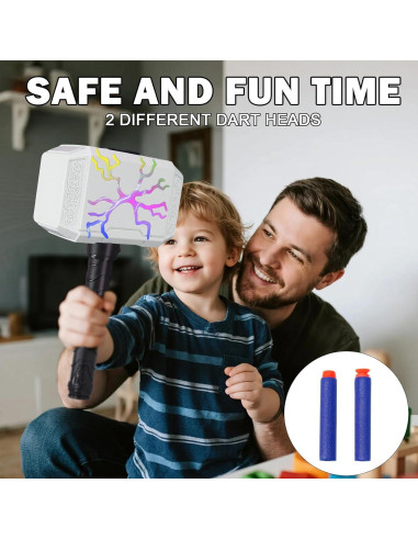 Martillo de Thor Juguete Disparador de Dardos con Luz LED