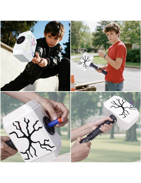 Martillo de Thor Juguete Disparador de Dardos con Luz LED