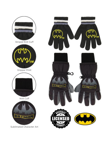 Set de Gorro y Guantes de Invierno Batman DC Comics 3 Piezas
