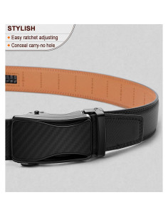 Cinturón de Cuero Ajustable Bulliant para Hombre 3.5 cm 2