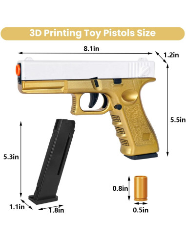 Paquete de 2 Pistolas de Juguete Antiestrés TFHUGFHG 1911