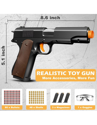 Pistola de Juguete LBDREXZ con Balas Blandas y Conchas